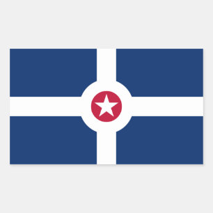 FYUR Indianapolis Flagga Rektangulärt Klistermärke