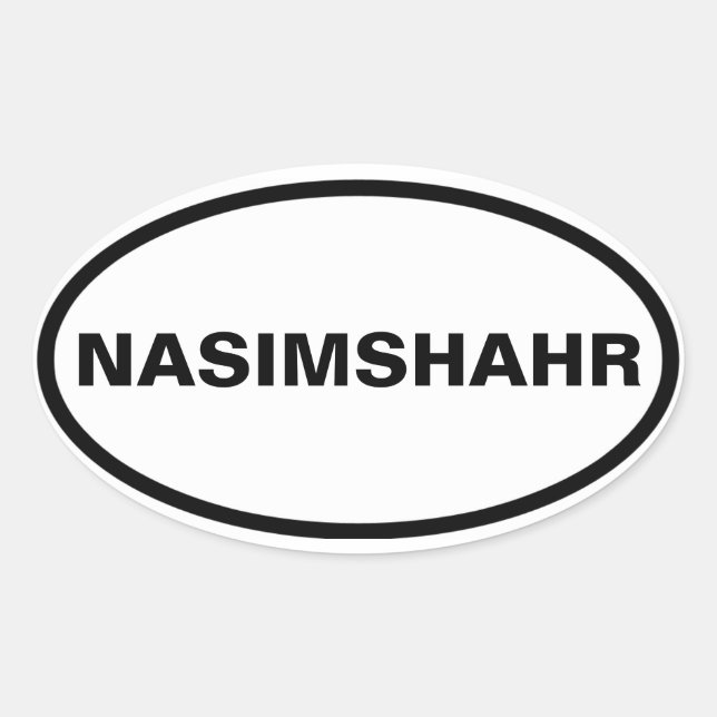 FYUR Nasimshahr Ovalt Klistermärke (Framsida)