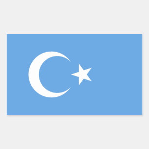 FYUR Öster Turkestan Uyghur Flagga Rektangulärt Klistermärke