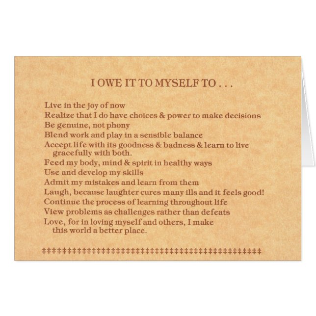 G02: Jag varar skyldig den till jag själv… Hälsningskort (Framsidan Horizontal)