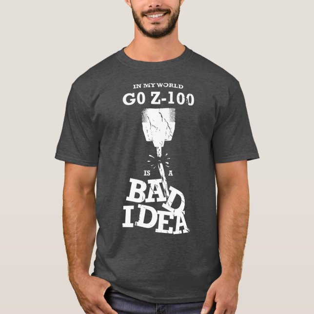 G0 Z100 Bad Idea GCode CNC Machinist operator T Shirt (Framsida)