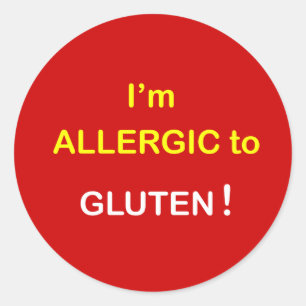 g2 - Jag är allergisk - GLUTEN. Runt Klistermärke