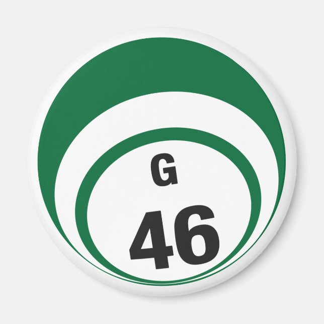 G46 bingo boll-kylskåp magnet (Framsidan)