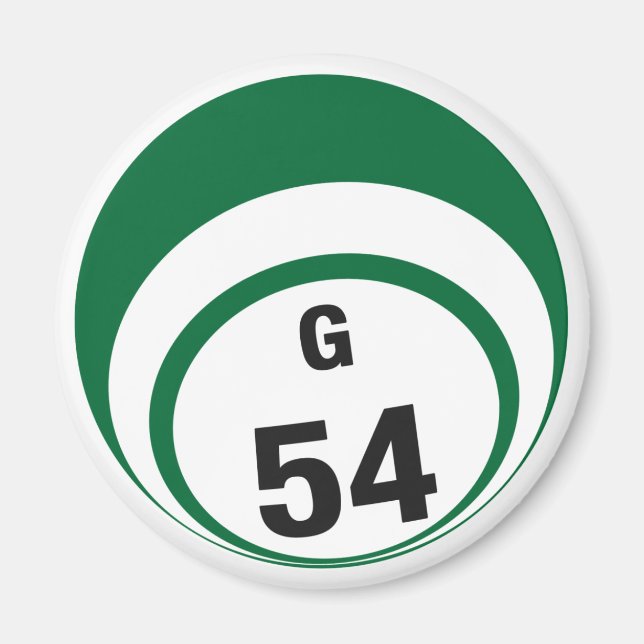 G54 bingo boll-kylmagnet magnet (Framsidan)