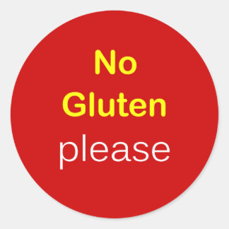 g5 - Begäran om mat ~ INGET GLUTEN NÖJE. Runt Klistermärke