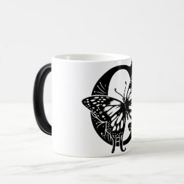 G Alphabet black butterfly Magisk Mugg