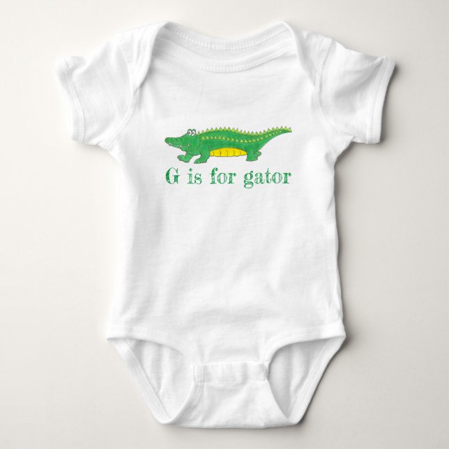 G är för Gator Grönt Alligator Croc Crokodile Tröja (Framsida)