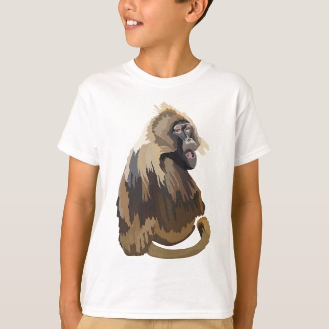 G är för Gelada Baboon T Shirt (Framsida)