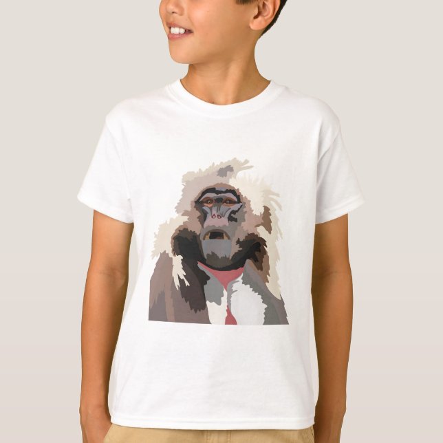 G är för Gelada Baboon T Shirt (Framsida)