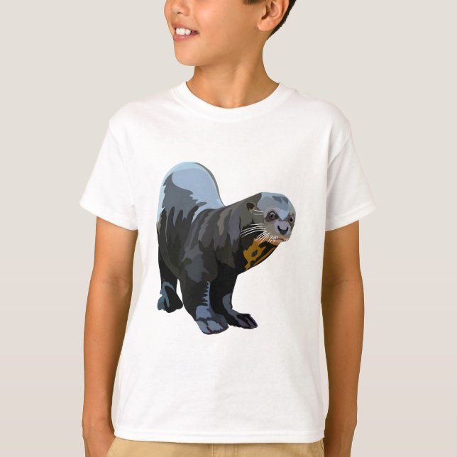 G är för Giant Otter T Shirt (Framsida)