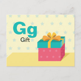 G är för GIft - Alphabet Flash-kort Vykort