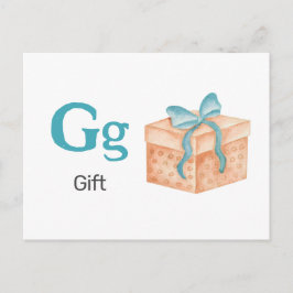 G är för GIft - Alphabet Flash-kort Vykort