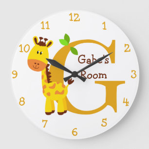 G är för giraff- och Gabriel-Barns sovrum Stor Klocka