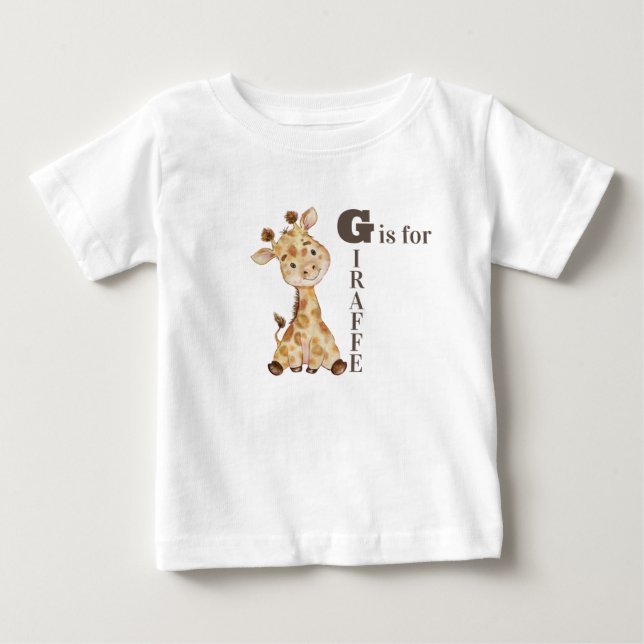 G Är För GIRAFF - Whimsisk Giraff T Shirt (Framsida)