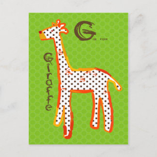 "G är för giraffe digital tavla vykort" Vykort