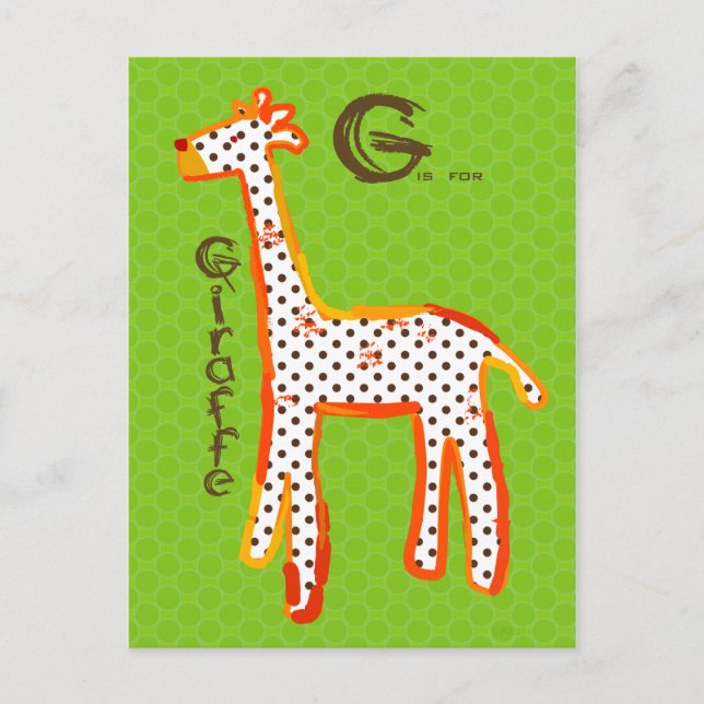 "G är för giraffe digital tavla vykort" Vykort (Framsida)