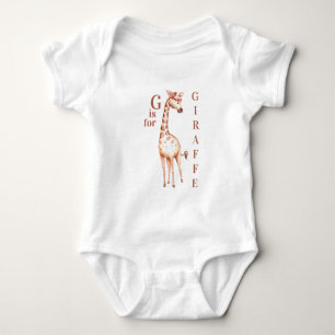 G är för GIRAFFE Whimsical Baby Bodykostym T Shirt