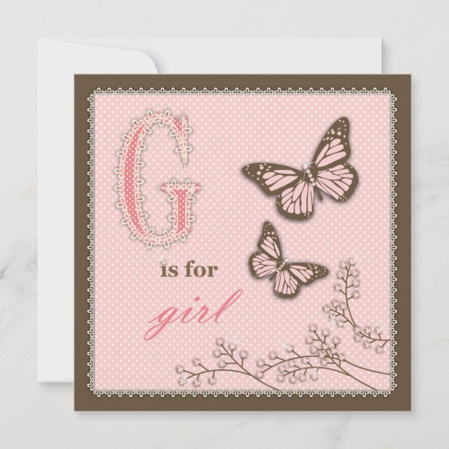 G är för Girl Square Card (Framsida)