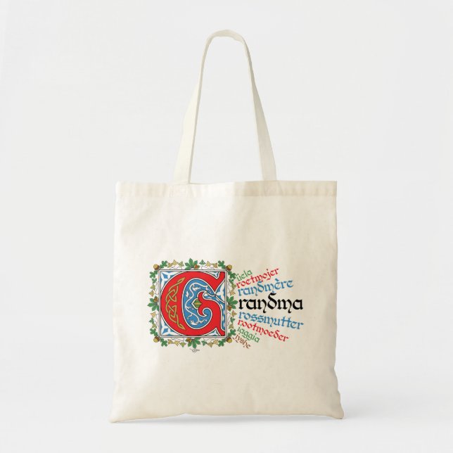G är för Grandma Tote Bag Tygkasse (Framsidan)