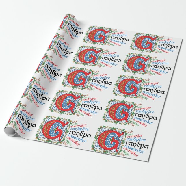 G är för Grandpa Wrapping Papper Presentpapper (Utrullad)