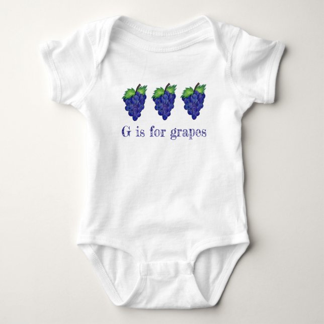 G är för "Grapes Lila Bunch Fruit Alphabet ABC" T-shirt (Framsida)
