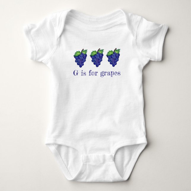 G är för "Grapes Lila Bunch Fruit Alphabet ABC" Tröja (Framsida)