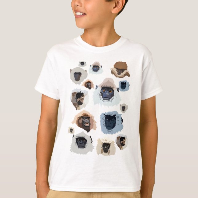 G är för Grått Langur T Shirt (Framsida)