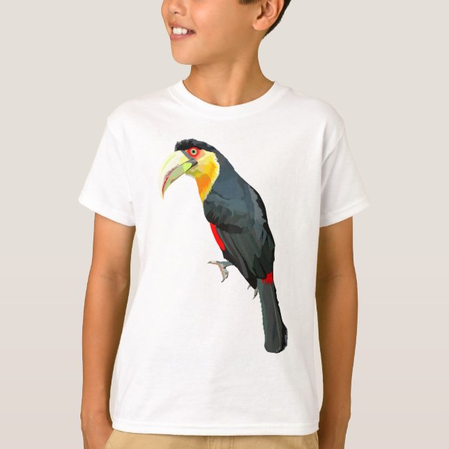 G är för Grönt Billed Toucan T Shirt (Framsida)