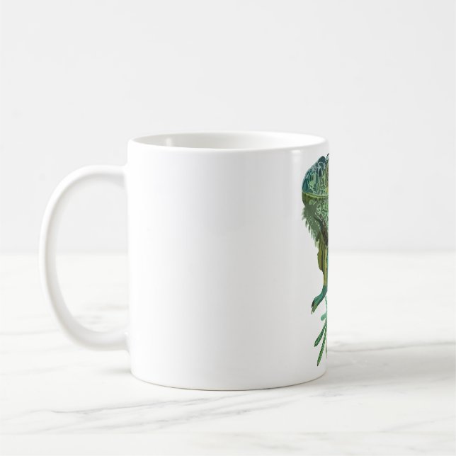 G är för Grönt Iguana Kaffemugg (Vänster)