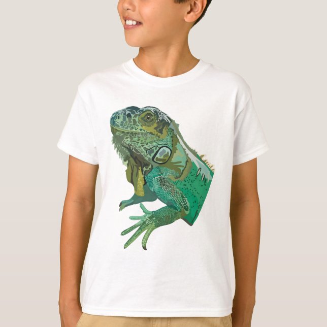 G är för Grönt Iguana T Shirt (Framsida)