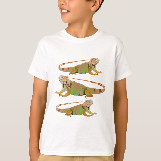 G är för Grönt Iguana T Shirt (Framsida)