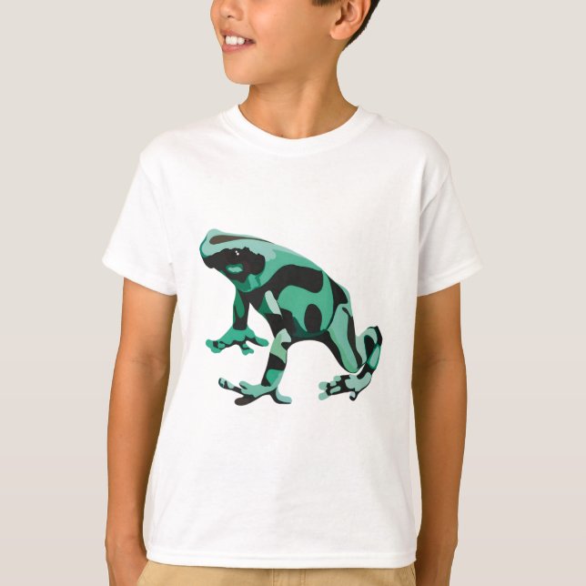 G är för Grönt och Black Poison Dart Frog T Shirt (Framsida)
