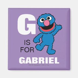 G är för Grover Lägg till ditt namn Magnet