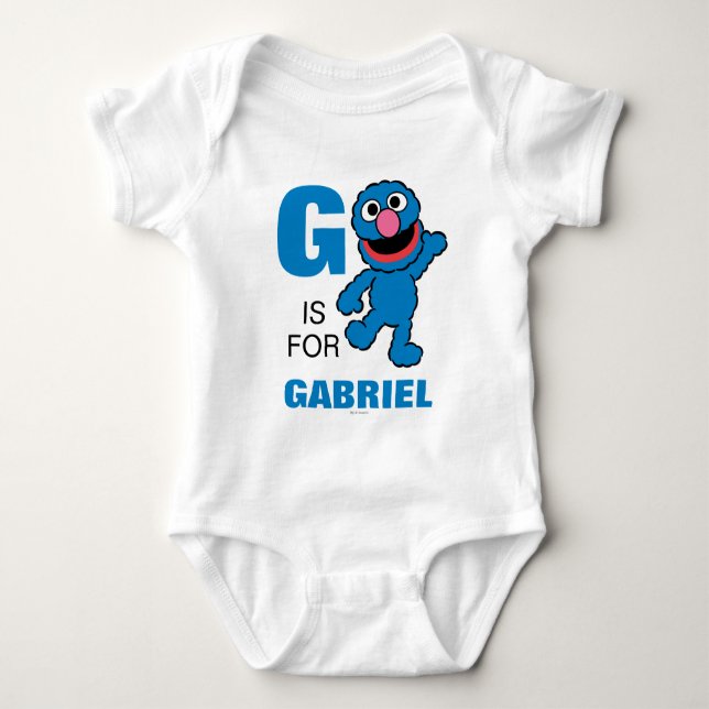 G är för Grover | Lägg till ditt namn Tee Shirt (Framsida)