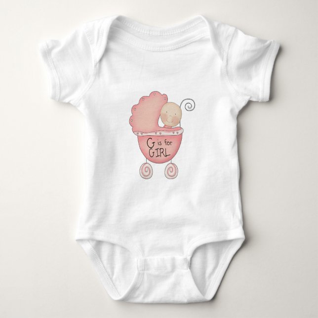 G Är För Tjej Barnvagn T Shirt (Framsida)