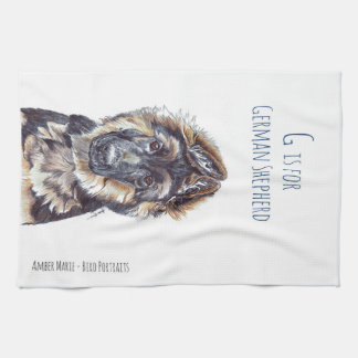 G är för tysk herde kökshandduk