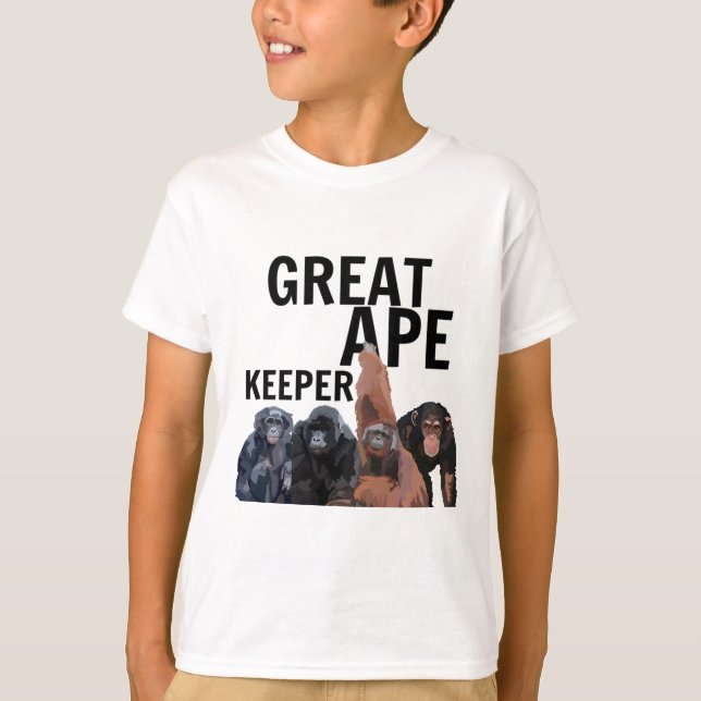 G är för Underbar Ape Keeper T Shirt (Framsida)