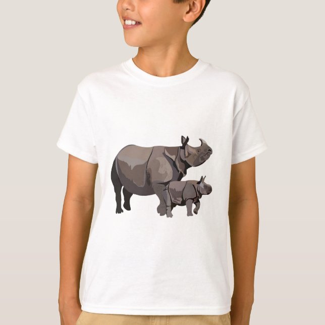 G är för Underbarare One Horned Rhino T Shirt (Framsida)