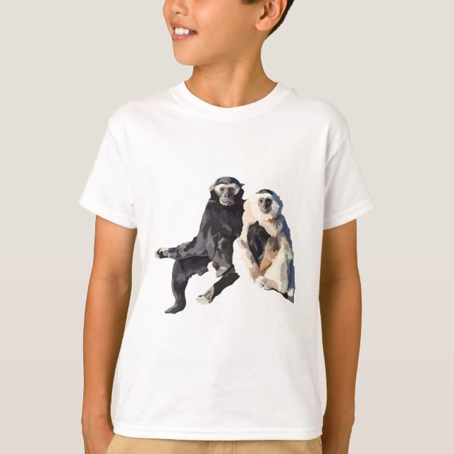 G är till Gibbon.Gibbon Artwork Gracresh Primat Il T Shirt (Framsida)