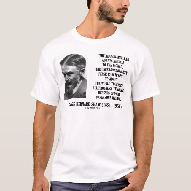 G.B. Shaw Fortskrida beror på oresonlig man T-shirt (Framsida)