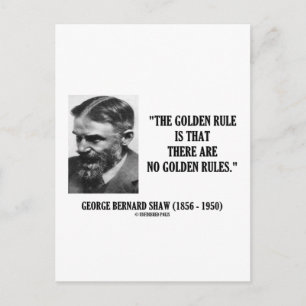 G. B. Shaw Golden Rule No Golden Regler Citat Vykort