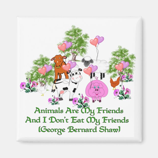 G. B. Shaw Vegetarian Quote Magnet (Framsidan)