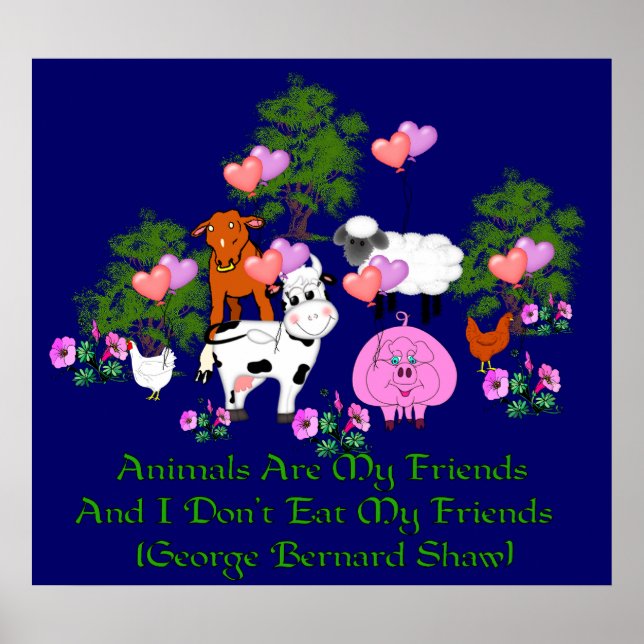 G. B. Shaw Vegetarian Quote Poster (Framsidan)