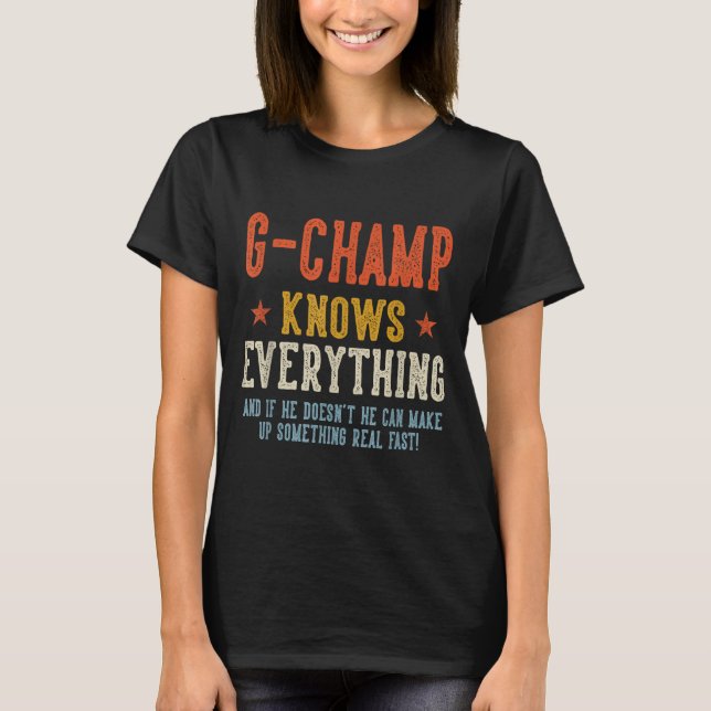G-champ vet allt fars dag retro t shirt (Framsida)