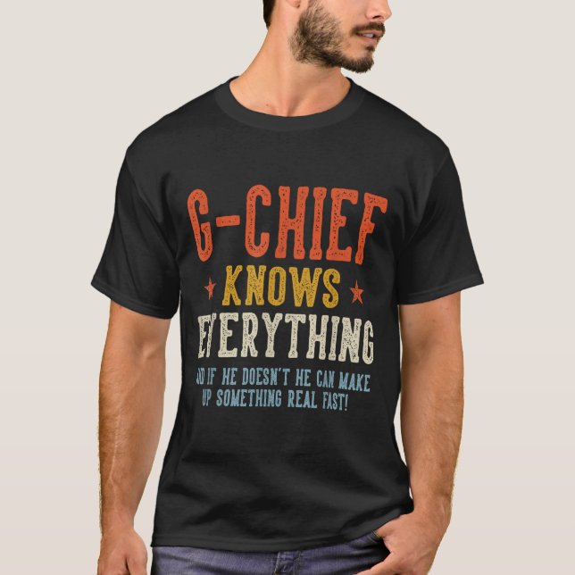 G-chef vet allt fars dag retro t shirt (Framsida)