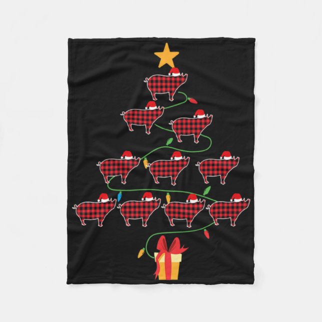 G Christmas Tree Xmas Goats Tree Santa Hat  Fleecefilt (Framsidan)