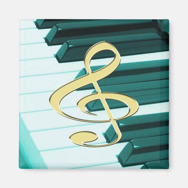 G-Clef Piano Tangentbord Magnet (Framsidan)