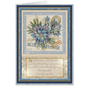 G Creation Office blå blomsterfödelsekort Hälsningskort