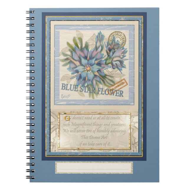 G Creation Office Blue-blomma Anteckningsbok (Framsidan)