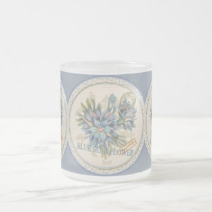 G Creation Office Blue-blomma Frostad Glasmugg